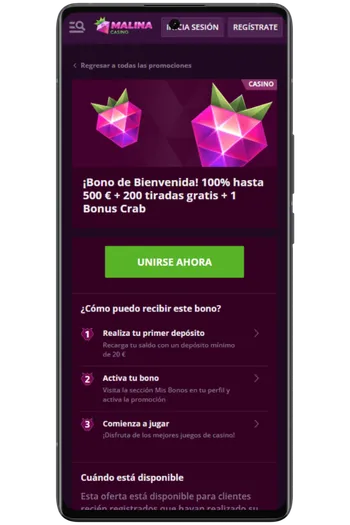 Accede a la sección de Bonos y actívalo