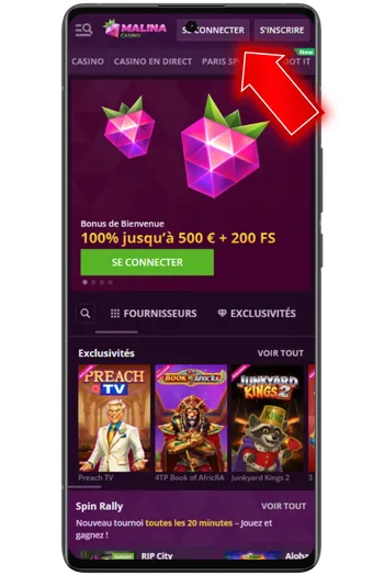 Cliquez sur CONNEXION