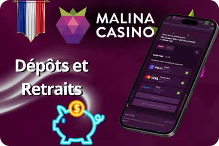 Dépôts et Retraits Malina Casino