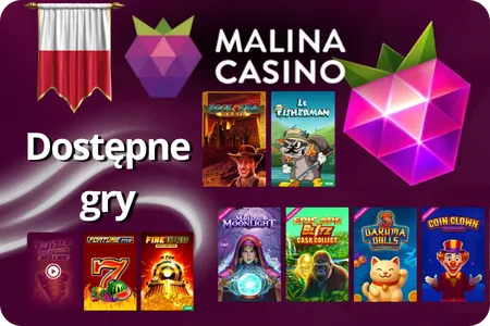 Dostępne gry Malina Casino