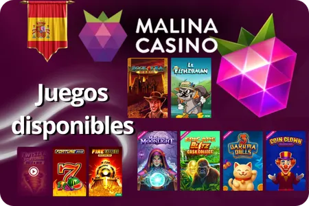 Juegos disponibles Malina Casino