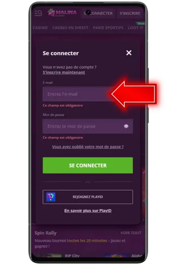 Saisissez votre adresse e-mail