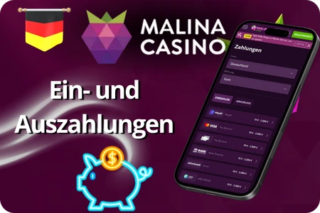 Malina Casino app Einzahlungen und Auszahlungen