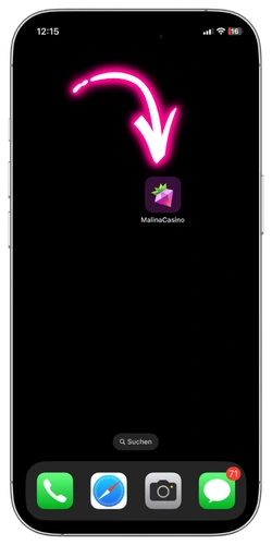 Malina Casino App Symbol auf dem Home-Bildschirm