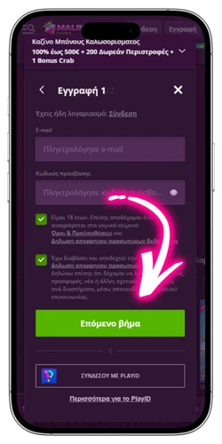 Malina Casino δημιουργία λογαριασμού Ελλάδα